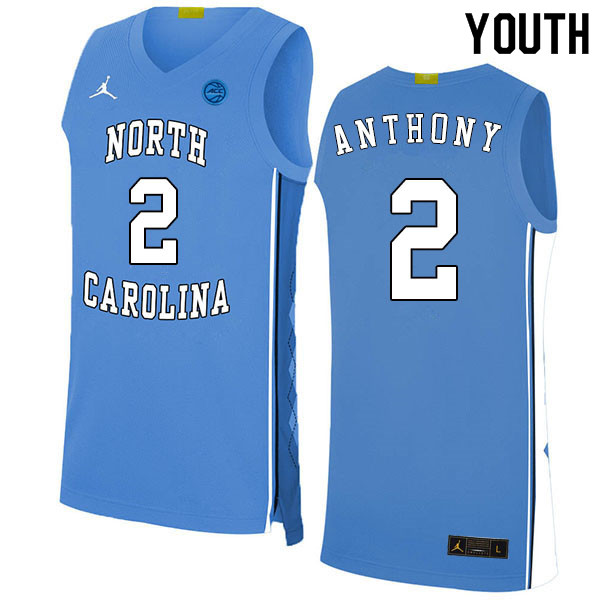 2020 Youth #2 Cole Anthony North Carolina Tar Heels College Basketball Jerseys Sale-Blue - Click Image to Close